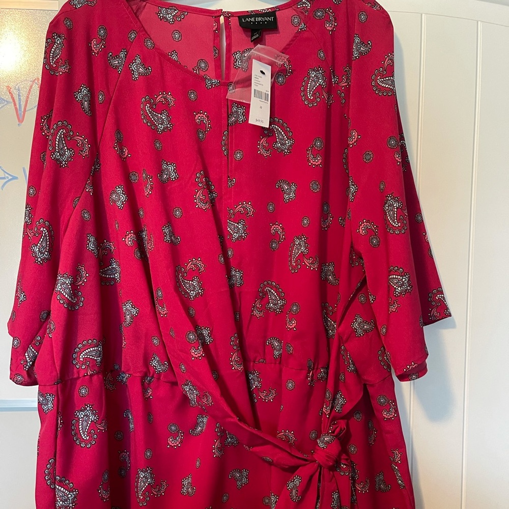Lane Bryant Paisley Faux Wrap Blouse